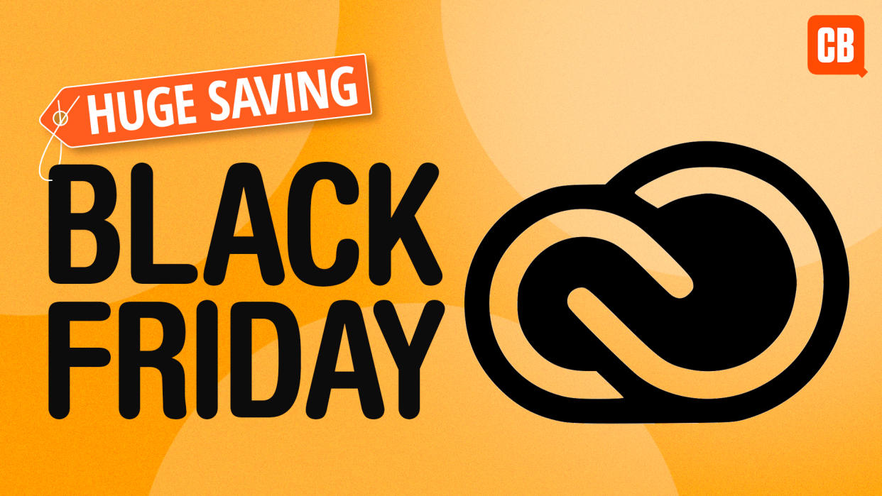  An image representing the Adobe Black Friday Creative Cloud sale with the text 'Black Friday massive saving' and the Creative Cloud logo. 