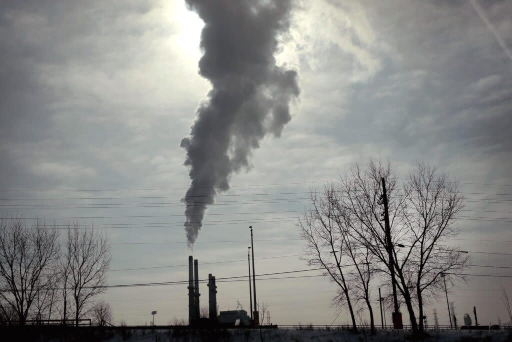 Smoke rises from a coal-fired power plant on February 01, 2019 in Romeoville, Illinois.