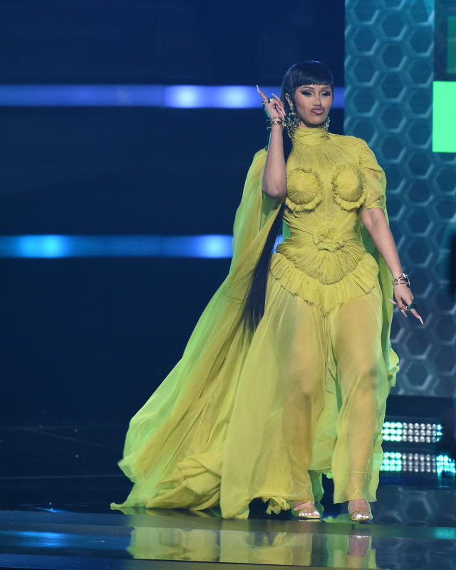 All Of Cardi B's Bold Outfits from American Music Awards 2021 – Footwear  News