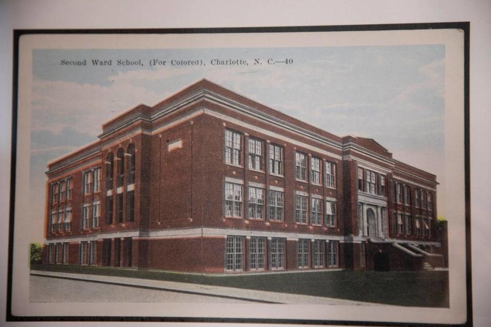 Postcard of Second Ward High School. Provided the J. Murrey Atkins Library, UNC Charlotte.