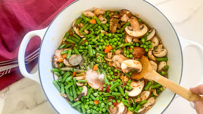 vegetables in pot