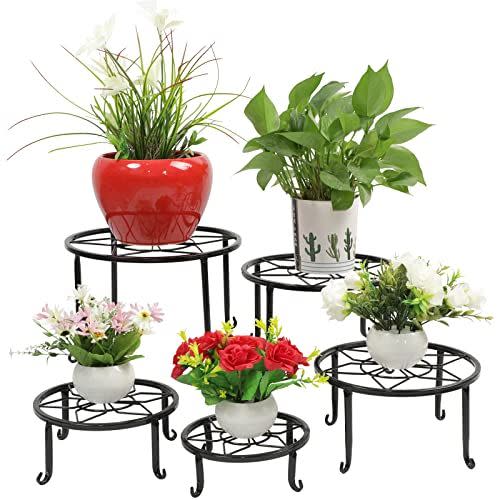 7) Heavy-Duty Metal Plant Stands (5-Pack)