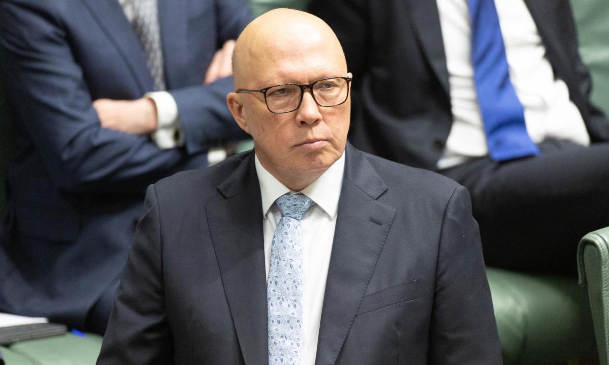 <span>Peter Dutton has come under scrutiny for comments he made in 2016 that he claimed in 2023 to have apologised for. </span><span>Photograph: Mike Bowers/The Guardian</span>