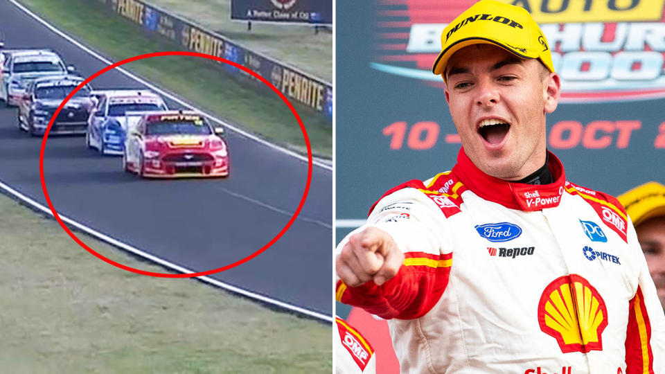 Fabian Coulthard and Scott McLaughlin, pictured here during the Bathurst 1000.