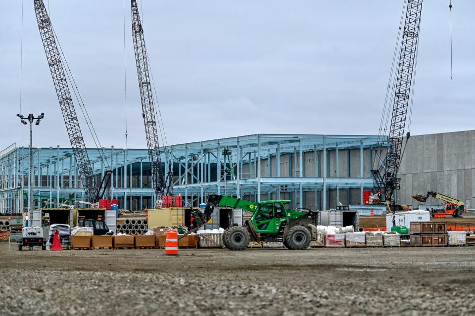 Ultium Cells battery cell manufacturing facility construction site on Monday, Dec. 12, 2022, in Delta Township.