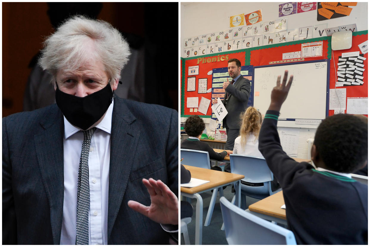 Boris Johnson has insisted schools are safe despite calls to keep them shut. (Getty/AP)