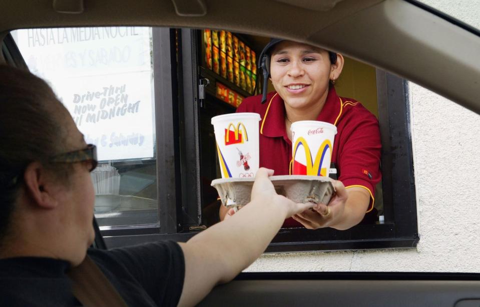 Employees have two minutes to get customers in and out.