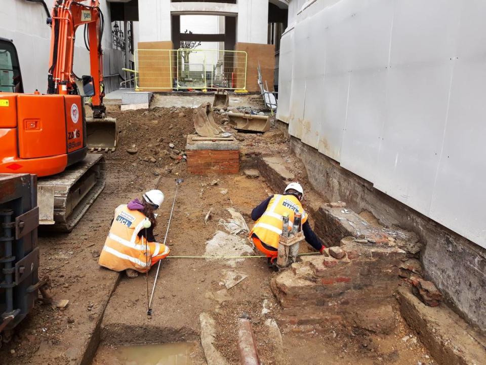 Above the Saxon settlement, archaeologists found layers of post-medieval walls made from a variety of materials.