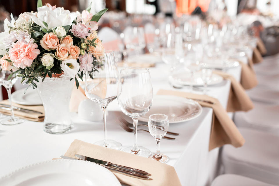 Table at a wedding