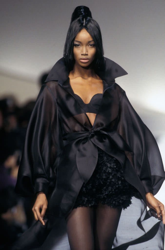 <p>Born in Los Angeles, Peele started modeling at 12 years old for small brands, eventually becoming a powerhouse on the runways of Comme des Garçons, Ralph Lauren, Donna Karan, and Versace. Her editorial appearances were equally impressive, gracing more than 250 covers before retiring from the fashion industry in the mid-90s. </p>