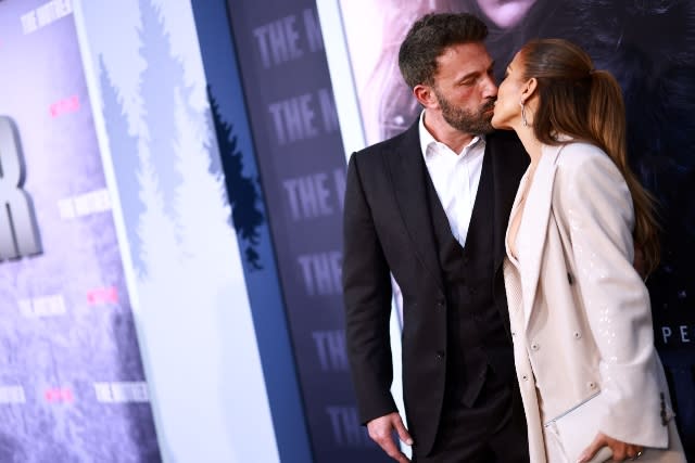 Ben Affleck and Jennifer Lopez attend "The Mother" Los Angeles Premiere Event at Westwood Village on May 10, 2023 in Los Angeles, California. 