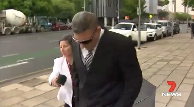 Joe Jawad Dimachki walking from court. Source: 7 News