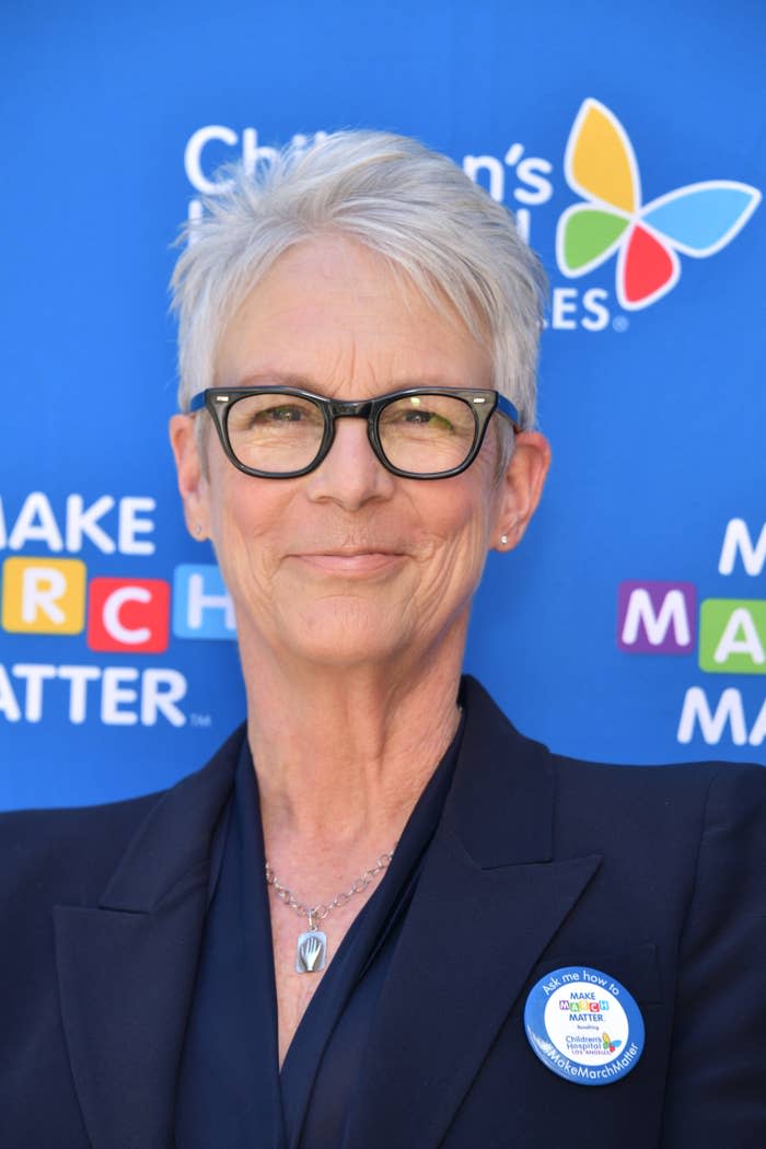 Jamie Lee Curtis smiles on the red carpet