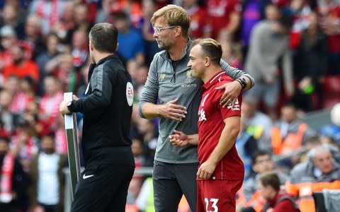 Jurgen Klopp and Xherdan Shaqiri - Jurgen Klopp said he had high hopes for a number of new signings, including Xherdan Shaqiri   - Credit: Getty Images