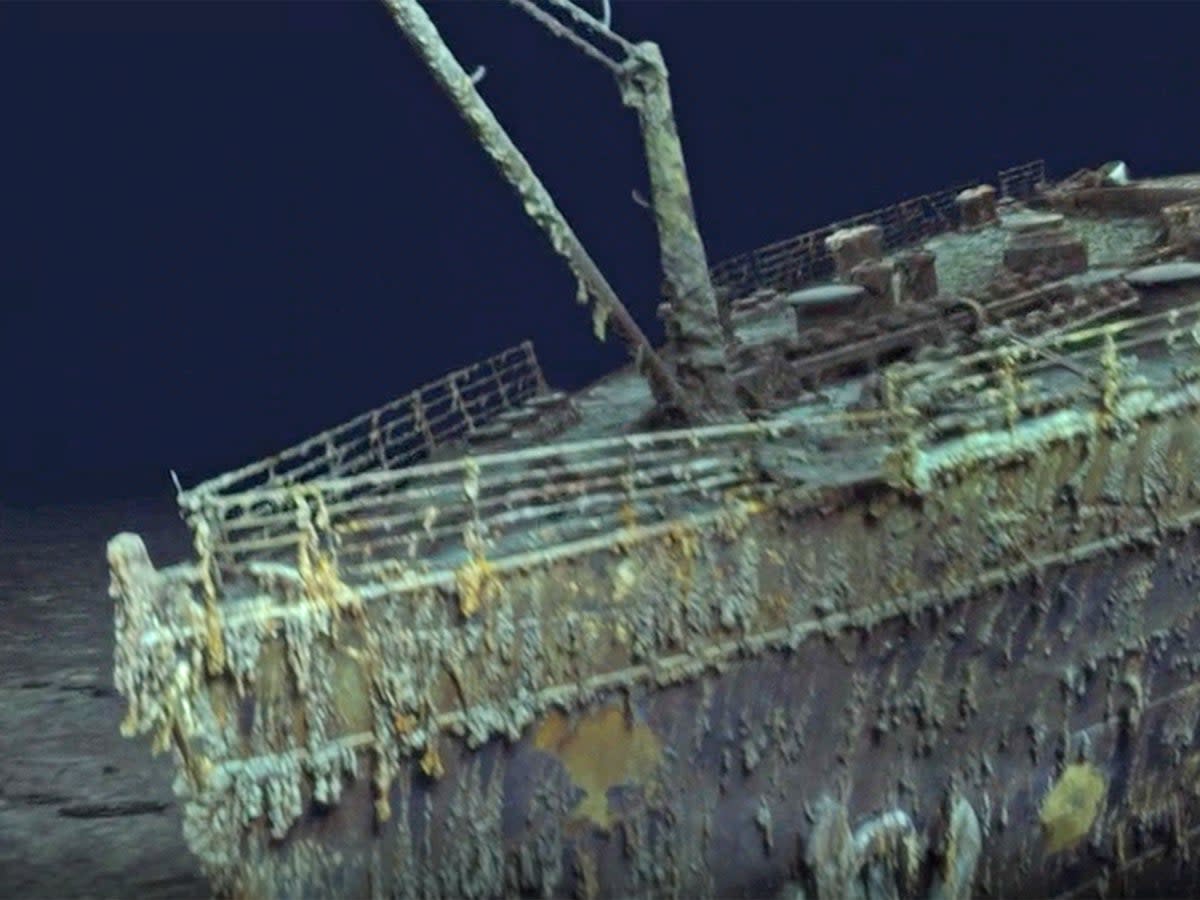 Titanic wreckage at the bottom of the ocean (Atlantic Productions/Magellan)