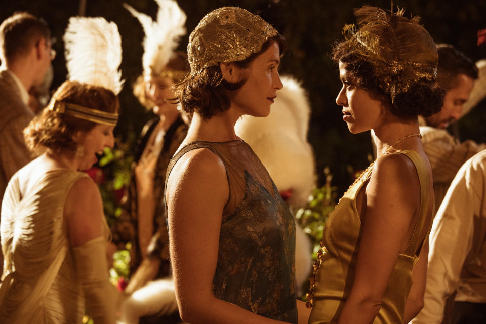 Gemma Arterton and Gugu Mbatha-Raw in a still from <i>Summerland</i> (Lionsgate)