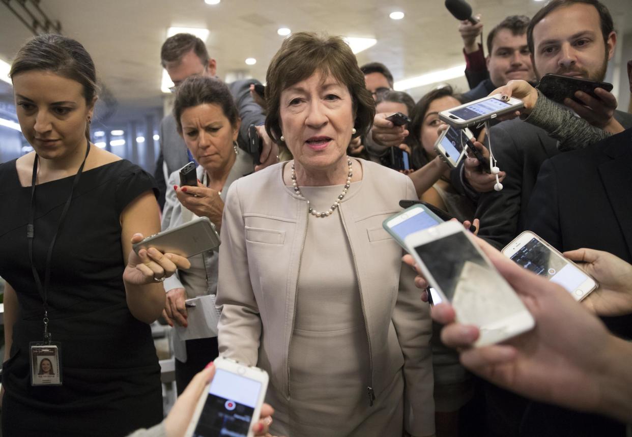 Republican Senator Susan Collins was one of two senators to vote against beginning debate on the healthcare bill: AP