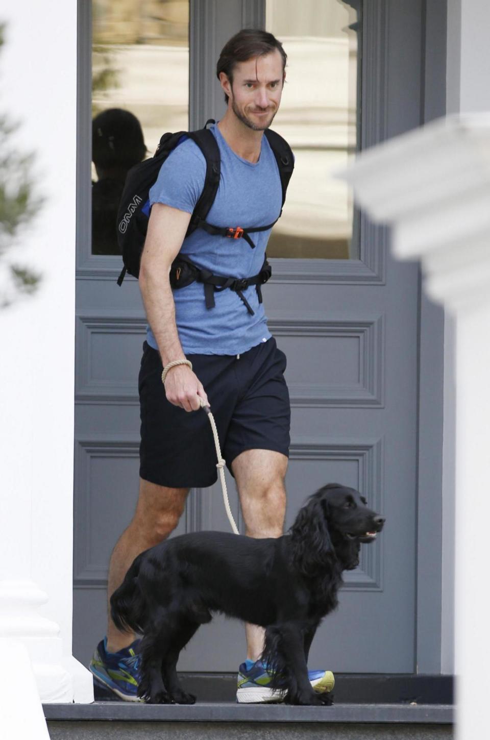 James Matthews with Pippa Middleton's dog, Rafa (Rex )