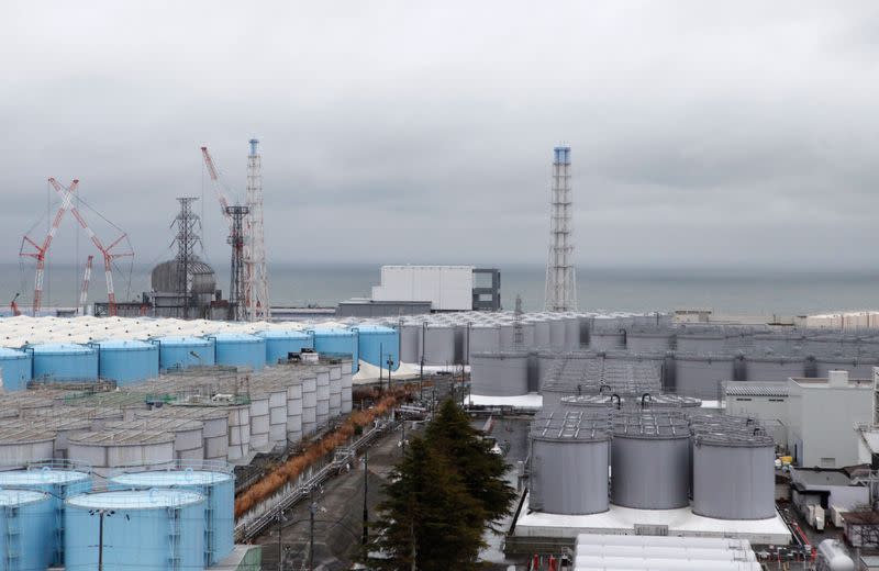 Storage tanks for radioactive water are seen at tsunami-crippled Fukushima Daiichi nuclear power plant in Okuma town, Fukushima prefecture, Japan