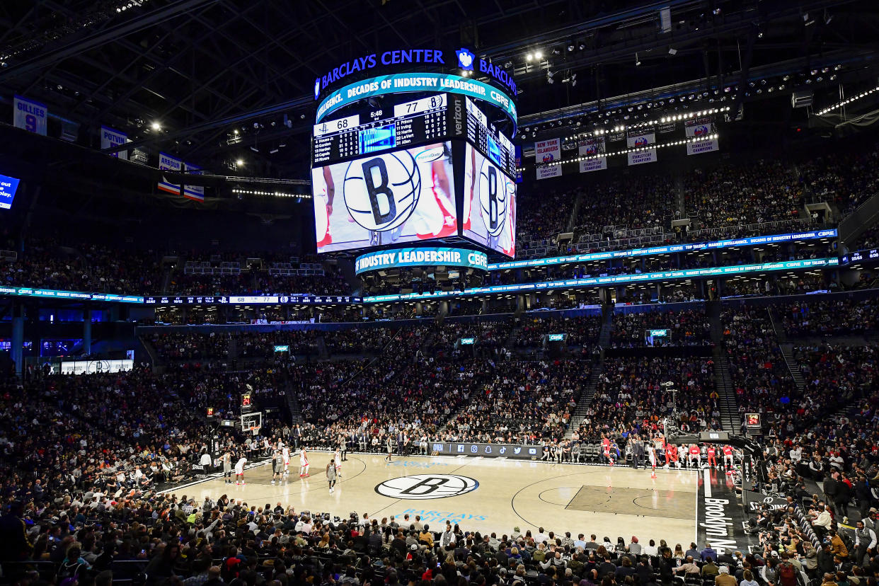 NEW YORK, NEW YORK - NOVEMBER 01:  A general view at Barclays Center during the game between the Brooklyn Nets and the Houston Rockets on November 01, 2019 in New York City. NOTE TO USER: User expressly acknowledges and agrees that, by downloading and/or using this photograph, user is consenting to the terms and conditions of the Getty Images License Agreement. (Photo by Steven Ryan/Getty Images)