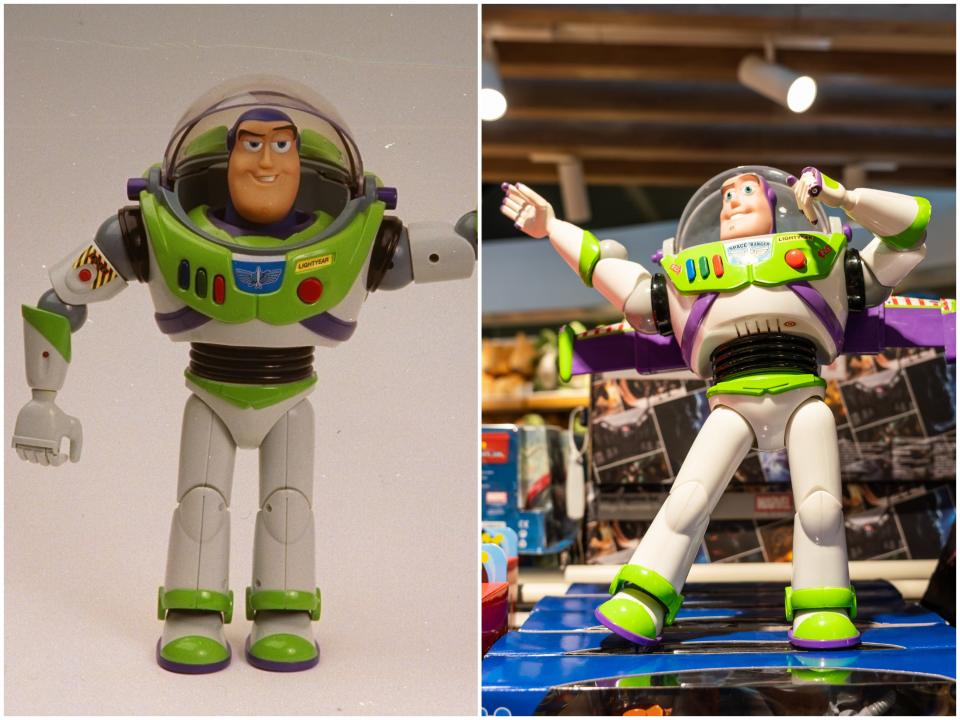 Buzz Lightyear in 1995 vs. Buzz Lightyear now