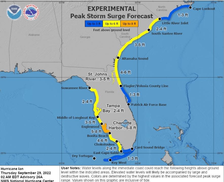 Storm surge map