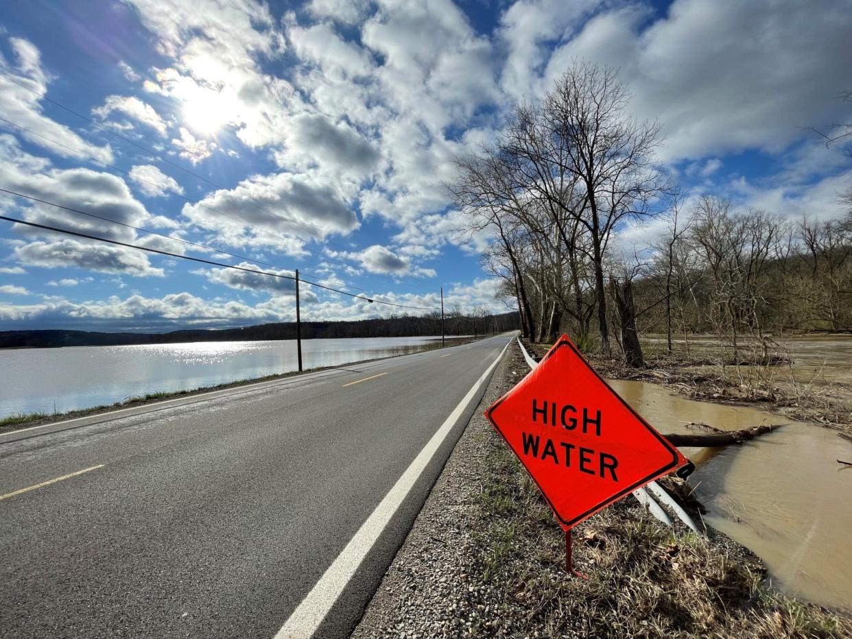 After heavy rains on April 2, Brownsville Road SE just north of Ohio 16 near Marne was closed because of flooding.