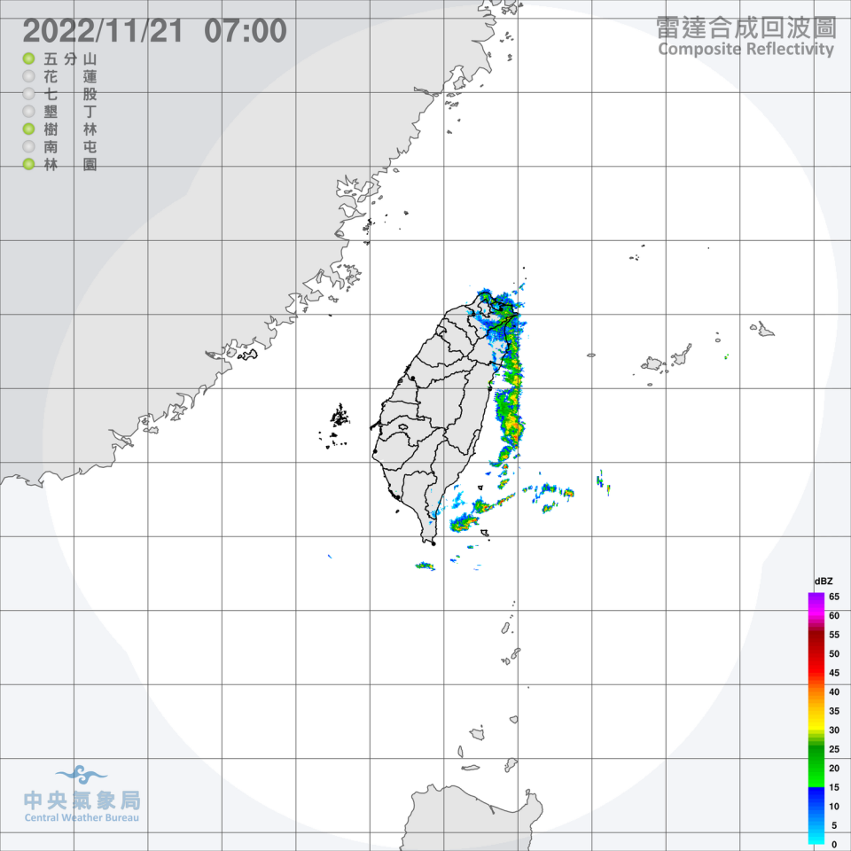 今天西半部包括澎湖、馬祖仍然是多雲到晴的天氣，而東半部地區、西半部山區與金門則有局部短暫雨。   圖：中央氣象局/ 提供