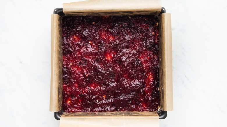 cranberry sauce in pan