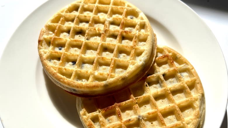 Toaster waffles on plate