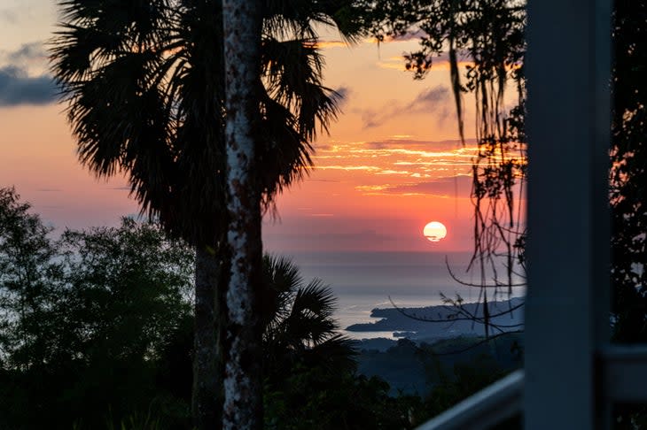 Sunset over the coast of Jamaica