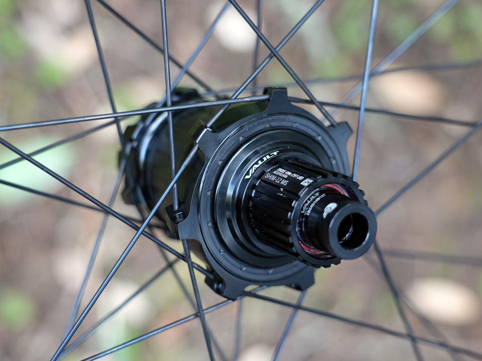 hub closeup on new race face eras carbon MTB wheels