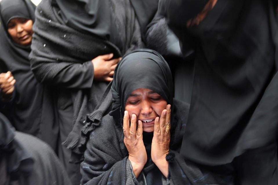 Mourning at a Palestinan funeral