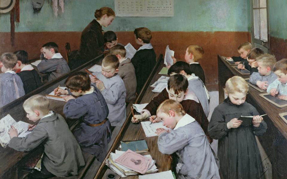 Memory test: The Children’s Class, 1889, by French artist Henri-Jules-Jean Geoffroy