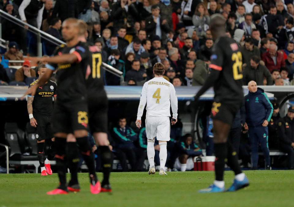 Sergio Ramos flog gegen Manchester City vom Platz. (Bild: Getty Images)