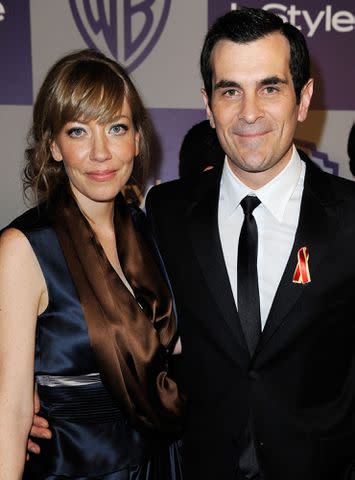 <p>Kevork Djansezian/Getty</p> Ty Burrell and Holly Burrell arrive at the InStyle and Warner Bros. 67th Annual Golden Globes after party on January 17, 2010 in Beverly Hills, California.