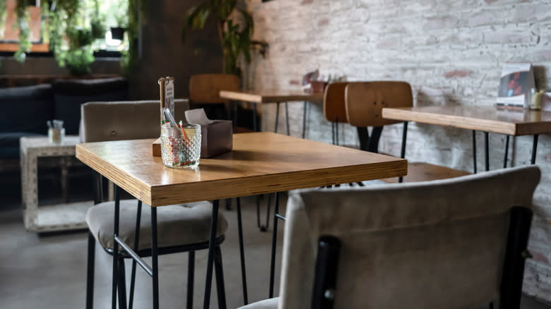 empty tables at restaurant