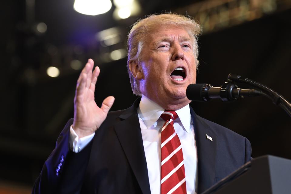 Donald Trump suggested&nbsp;on Tuesday night that&nbsp;the news media is working against the American people. (Photo: NICHOLAS KAMM/Getty Images)