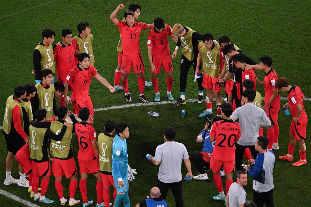 Corea del Sur ganó su pase a octavos y eliminó a Uruguay. (Foto: KIRILL KUDRYAVTSEV/AFP via Getty Images)