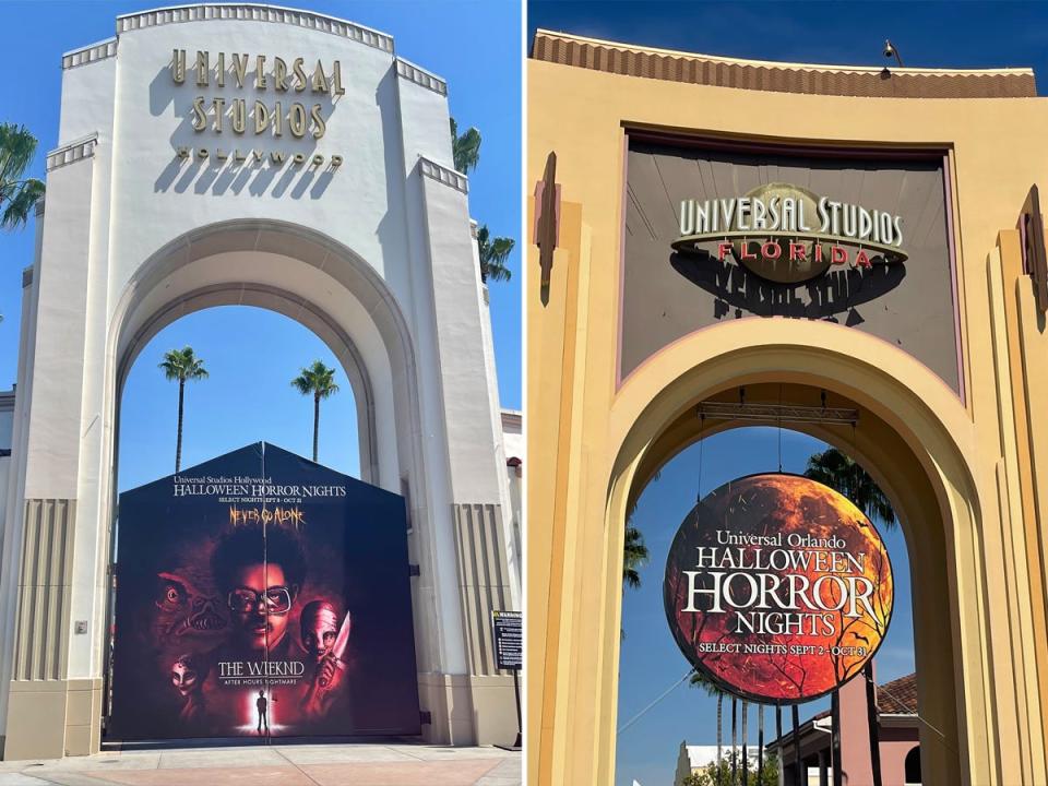 entrance to universal hollywood and entrance to universal orlando