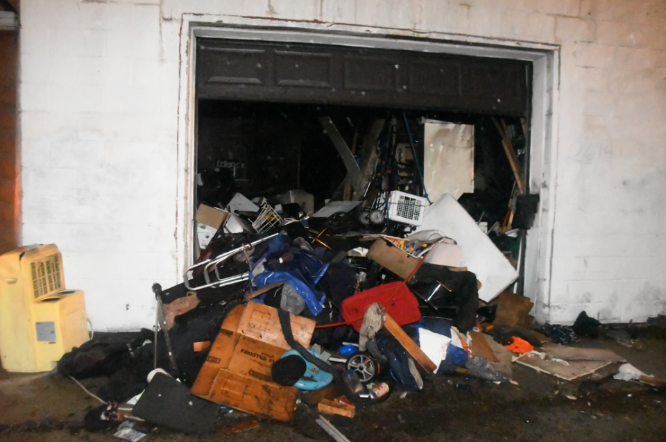 Hoarding conditions near the rear of a property of Milwaukee's south side.