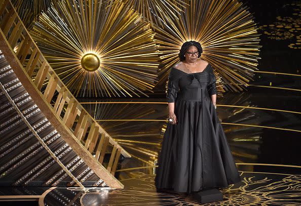 Actress and TV personality Whoopi Goldberg speaks onstage during the 88th Annual Academy Awards at the Dolby Theatre on February 28, 2016 in Hollywood, California.  (Photo by Kevin Winter/Getty Images)