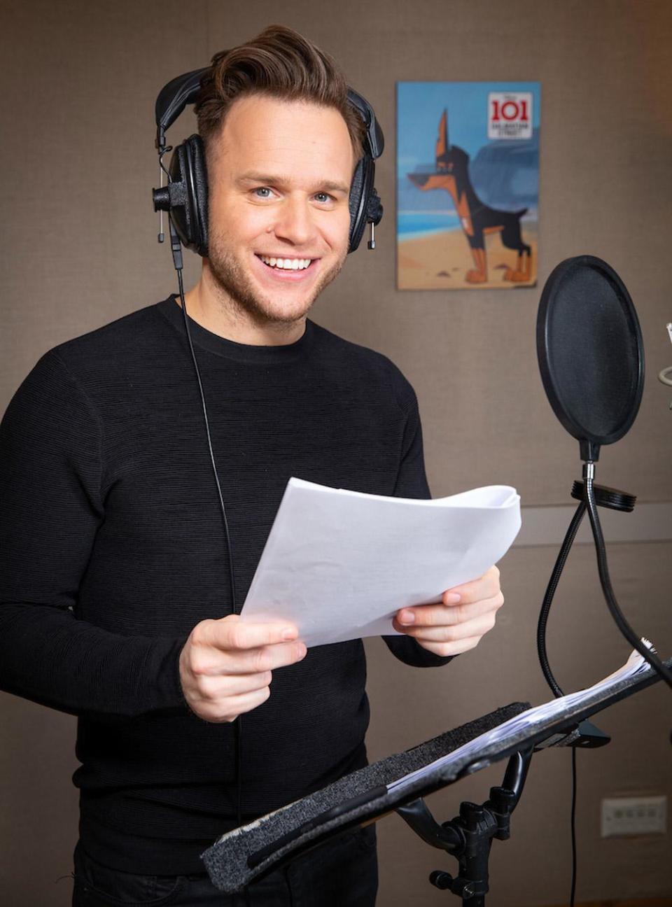 New role: Olly Murs in the studio recording 101 Dalmatians