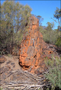 Outcrop of BIF containing magnetite mineralisation at Moonshine