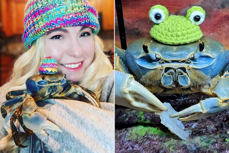 <p>Laura Porter</p> Laura Porter and Howie the Crab