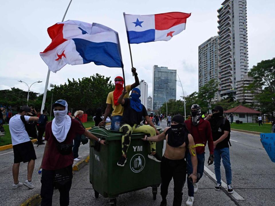  Demonstrators protest against the contract for First Quantum Minerals Ltd. in Panama City, Panama.