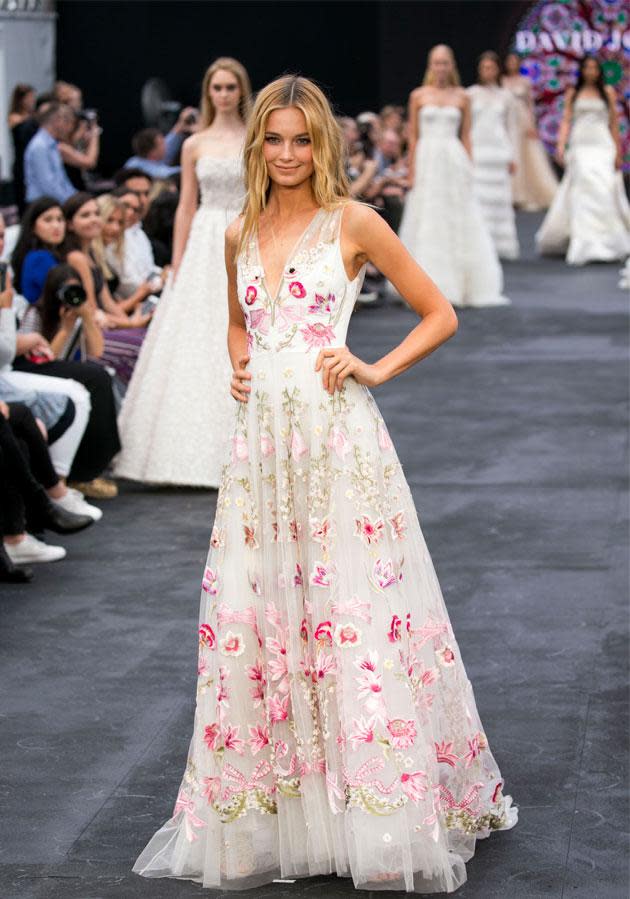 Boy did Bridget looked like the most beautiful bride as she graced the runway at St Mary's Cathedral in a delicate pink gold and white bridal gown.