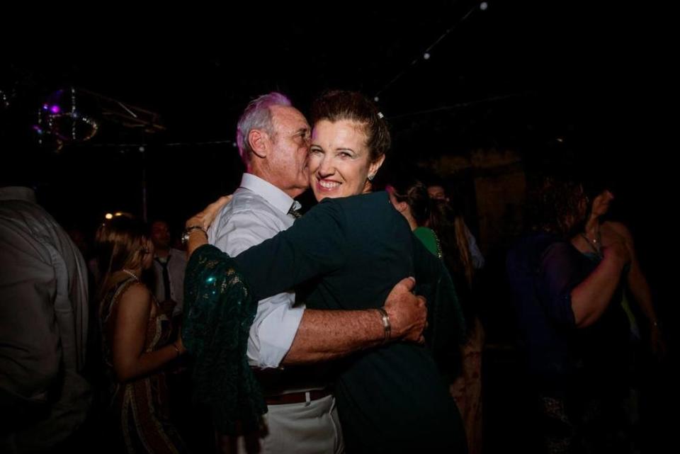 Miguel Kaufmann and Gabriela Camou, a married couple from Uruguay, dancing at their niece’s wedding.