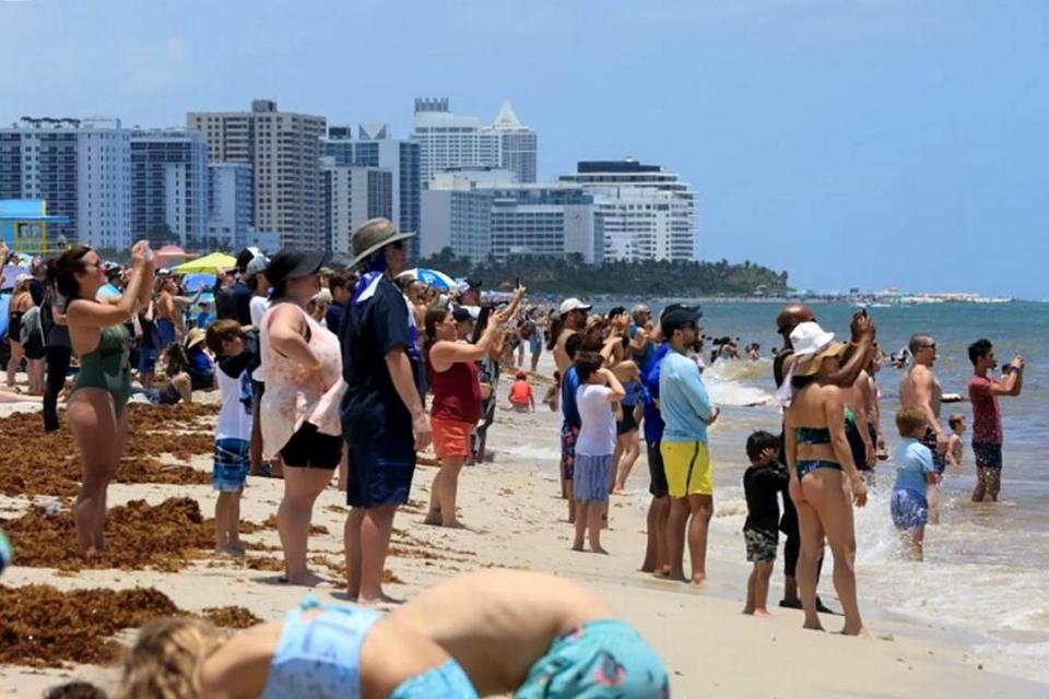 Visitors at the Hyundai Air & Sea Show 2023 in Miami Beach on Saturday, May 27, 2023.