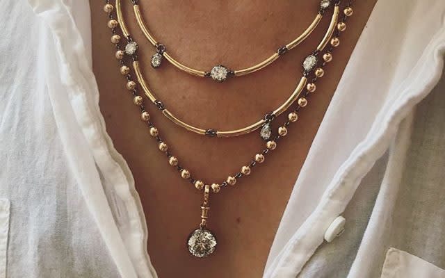 This autumn, it's all about layering your gold chains for maximum effect - Instagram / @jessicamccormack